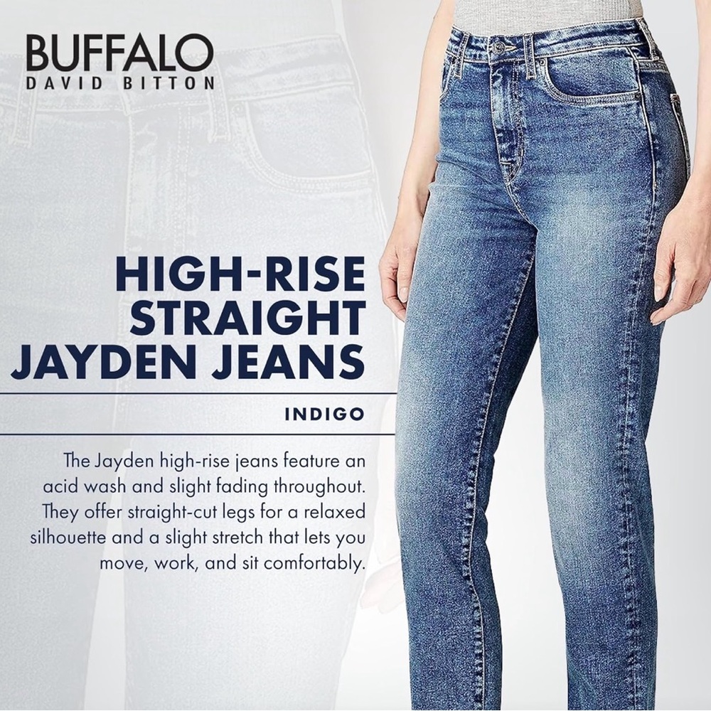 Buffalo David Bitton High-Rise Straight Jeans Jayden - Indigo Blue 77|A3